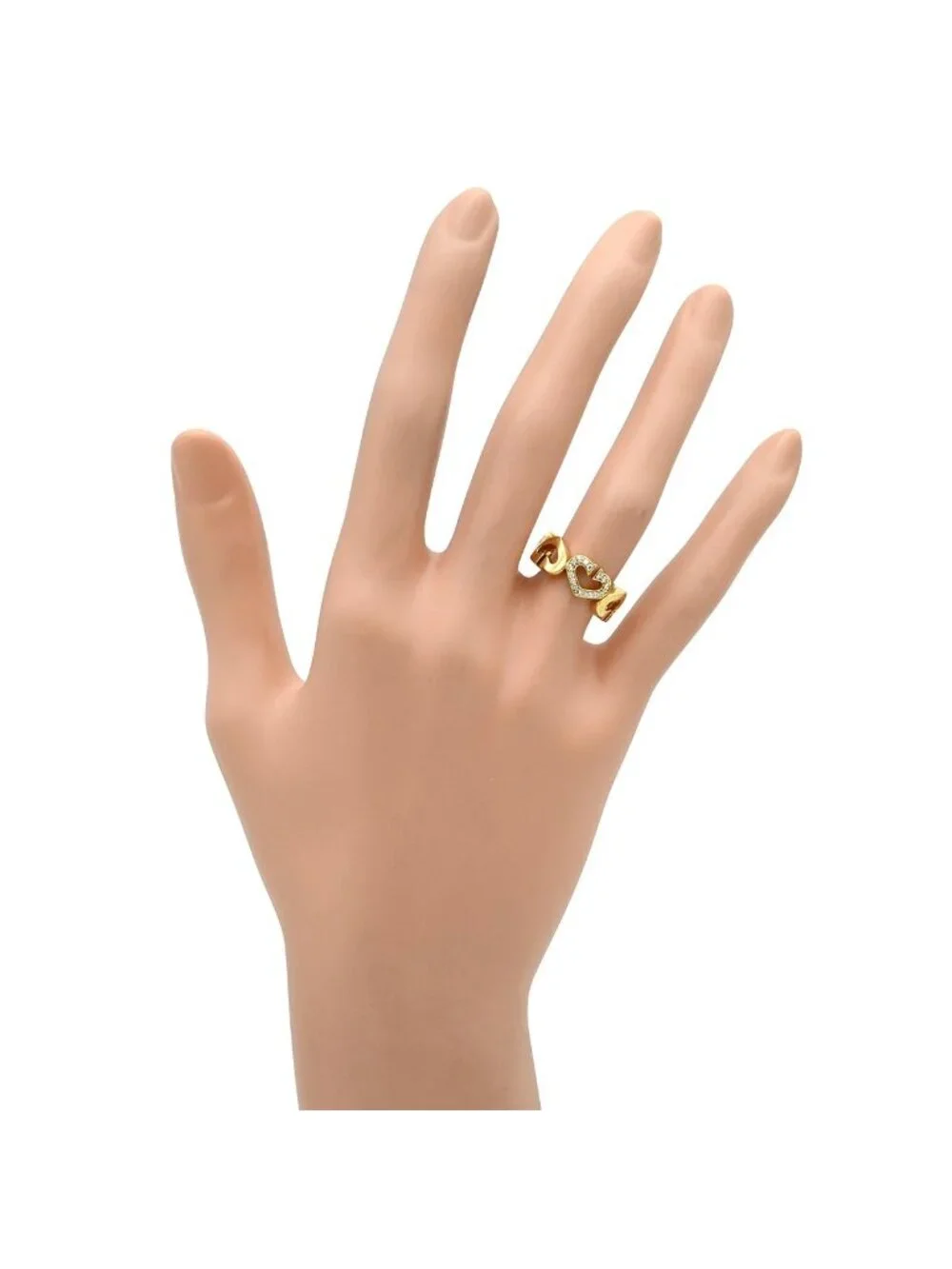 Cartier Ring C Heart Diamond Yellow Gold 49 18k Pave